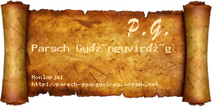 Parsch Gyöngyvirág névjegykártya